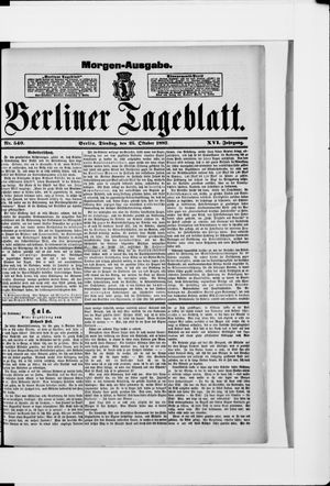Berliner Tageblatt und Handels-Zeitung vom 25.10.1887