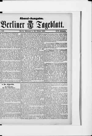 Berliner Tageblatt und Handels-Zeitung vom 26.10.1887