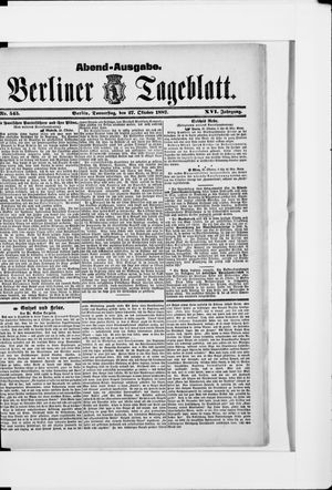 Berliner Tageblatt und Handels-Zeitung vom 27.10.1887