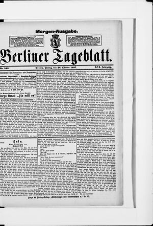 Berliner Tageblatt und Handels-Zeitung vom 28.10.1887
