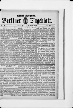 Berliner Tageblatt und Handels-Zeitung vom 28.10.1887