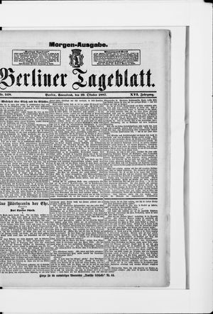 Berliner Tageblatt und Handels-Zeitung vom 29.10.1887