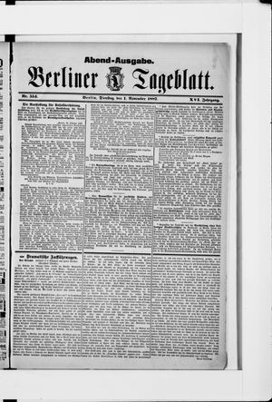 Berliner Tageblatt und Handels-Zeitung vom 01.11.1887
