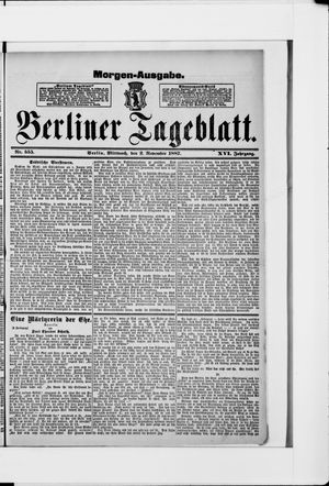 Berliner Tageblatt und Handels-Zeitung vom 02.11.1887