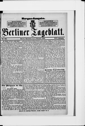 Berliner Tageblatt und Handels-Zeitung vom 05.11.1887