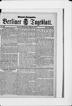 Berliner Tageblatt und Handels-Zeitung vom 07.11.1887