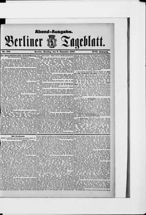 Berliner Tageblatt und Handels-Zeitung vom 08.11.1887