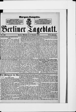 Berliner Tageblatt und Handels-Zeitung vom 09.11.1887