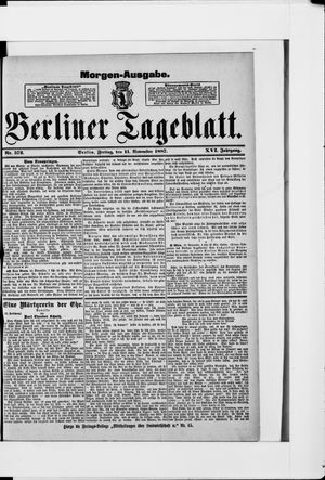 Berliner Tageblatt und Handels-Zeitung vom 11.11.1887