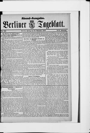 Berliner Tageblatt und Handels-Zeitung vom 11.11.1887