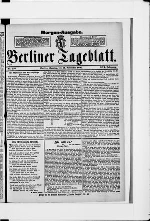 Berliner Tageblatt und Handels-Zeitung vom 13.11.1887