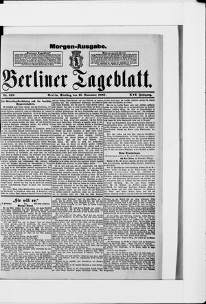 Berliner Tageblatt und Handels-Zeitung vom 15.11.1887