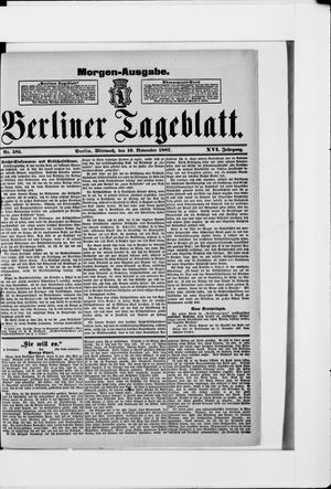 Berliner Tageblatt und Handels-Zeitung vom 16.11.1887