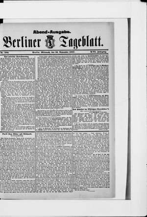 Berliner Tageblatt und Handels-Zeitung vom 16.11.1887