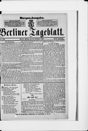 Berliner Tageblatt und Handels-Zeitung vom 18.11.1887