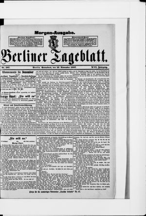 Berliner Tageblatt und Handels-Zeitung vom 19.11.1887