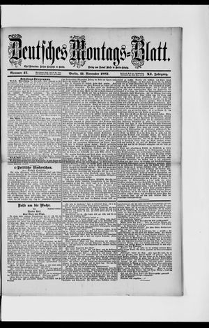 Berliner Tageblatt und Handels-Zeitung vom 21.11.1887