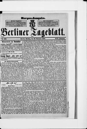 Berliner Tageblatt und Handels-Zeitung vom 22.11.1887