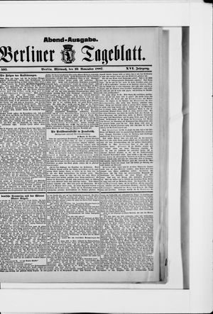 Berliner Tageblatt und Handels-Zeitung vom 23.11.1887