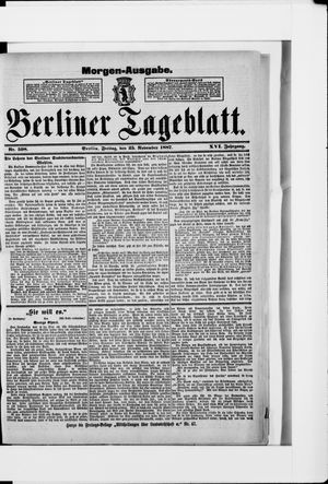Berliner Tageblatt und Handels-Zeitung vom 25.11.1887