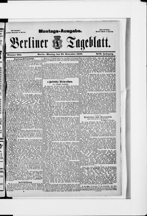 Berliner Tageblatt und Handels-Zeitung vom 28.11.1887