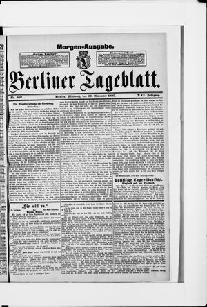 Berliner Tageblatt und Handels-Zeitung vom 30.11.1887