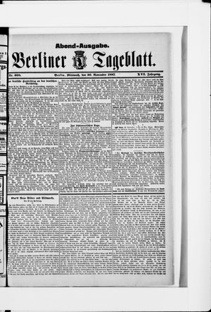 Berliner Tageblatt und Handels-Zeitung vom 30.11.1887