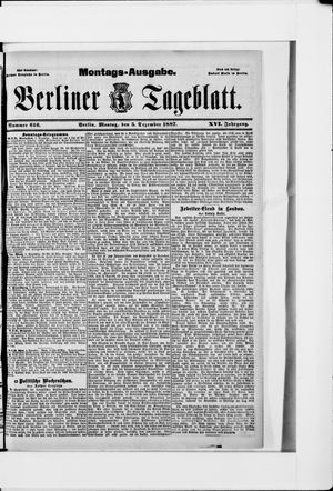 Berliner Tageblatt und Handels-Zeitung vom 05.12.1887