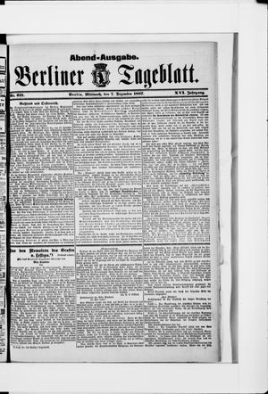 Berliner Tageblatt und Handels-Zeitung vom 07.12.1887