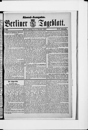 Berliner Tageblatt und Handels-Zeitung vom 09.12.1887