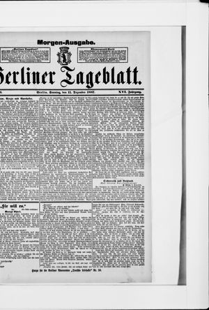 Berliner Tageblatt und Handels-Zeitung vom 11.12.1887