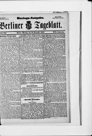 Berliner Tageblatt und Handels-Zeitung vom 12.12.1887