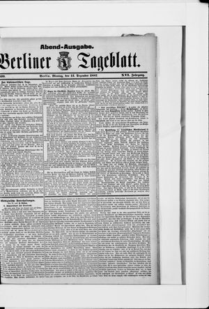 Berliner Tageblatt und Handels-Zeitung vom 12.12.1887
