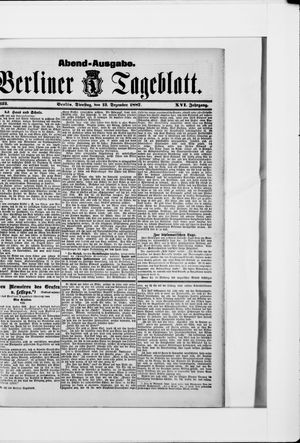 Berliner Tageblatt und Handels-Zeitung on Dec 13, 1887