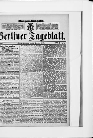 Berliner Tageblatt und Handels-Zeitung vom 14.12.1887