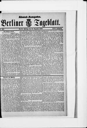 Berliner Tageblatt und Handels-Zeitung vom 16.12.1887