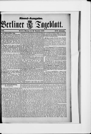 Berliner Tageblatt und Handels-Zeitung on Dec 19, 1887