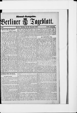 Berliner Tageblatt und Handels-Zeitung vom 20.12.1887