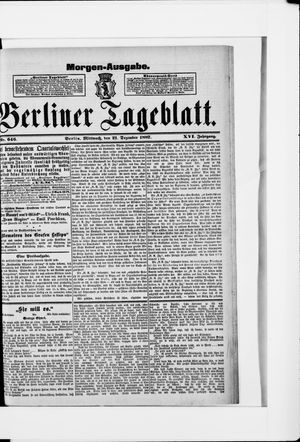 Berliner Tageblatt und Handels-Zeitung vom 21.12.1887