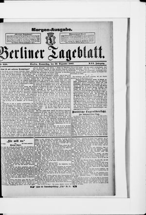 Berliner Tageblatt und Handels-Zeitung vom 22.12.1887
