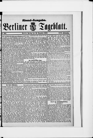 Berliner Tageblatt und Handels-Zeitung vom 23.12.1887