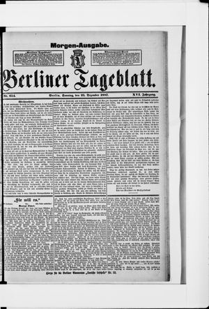 Berliner Tageblatt und Handels-Zeitung vom 25.12.1887