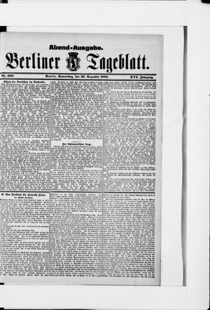 Berliner Tageblatt und Handels-Zeitung vom 29.12.1887