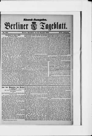 Berliner Tageblatt und Handels-Zeitung vom 31.12.1887