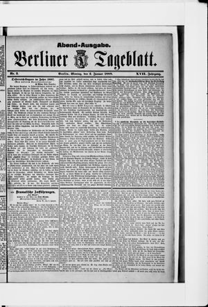 Berliner Tageblatt und Handels-Zeitung vom 02.01.1888