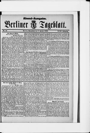 Berliner Tageblatt und Handels-Zeitung on Jan 7, 1888
