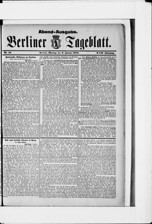 Berliner Tageblatt und Handels-Zeitung vom 09.01.1888