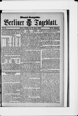 Berliner Tageblatt und Handels-Zeitung vom 10.01.1888