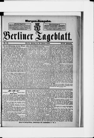 Berliner Tageblatt und Handels-Zeitung on Jan 13, 1888