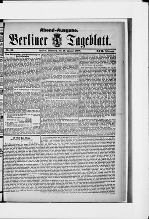 Berliner Tageblatt und Handels-Zeitung vom 18.01.1888